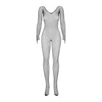 Сексуальное бодистокинг с пикантным вырезом черного цвета Obsessive Bodystocking N109 размер S M L