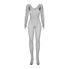 Сексуальное бодистокинг с пикантным вырезом черного цвета Obsessive Bodystocking N109 размер S M L