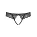 Сексуальні трусики бразіліана з пікантним вирізом чорного кольору Obsessive Contica розмір S M