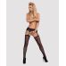 Сексуальні панчохи із поясом чорного кольору Obsessive Garter stockings S207 розмір S M L