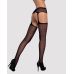 Сексуальные чулки с поясом черного цвета Obsessive Garter stockings S207 размер XL XXL