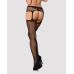 Сексуальные чулки в сеточку с поясом черного цвета Obsessive Garter stockings S232 размер S M L Сексуальные чулки в сеточку с поясом черного цвета Obsessive Garter stockings S232 размер S M L