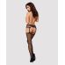 Сексуальные чулки в сеточку с поясом черного цвета Obsessive Garter stockings S232 размер S M L Сексуальные чулки в сеточку с поясом черного цвета Obsessive Garter stockings S232 размер S M L