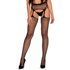 Сексуальні панчохи із поясом чорного кольору Obsessive Garter stockings S815 розмір S M L