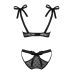 Эротический комплект женского белья с бантиками черного цвета Obsessive размер S M