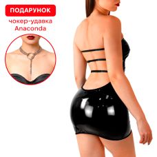 Сексуальна вінілова сукня з відкритою спиною чорного кольору Art of Sex Jaklin XS M