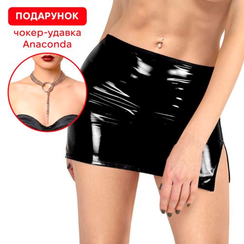 Сексуальна вінілова спідниця чорного кольору Art of Sex Stella XS M