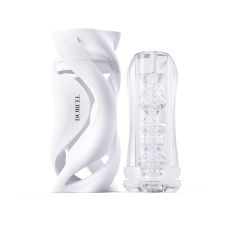 Мастурбатор в колбе для мужчин прозрачного цвета Dorcel Deep Blow White