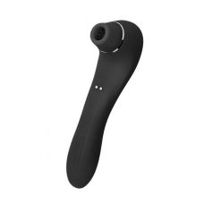 Вібратор із кліторальною вакуумною стимуляцією чорного кольору Wooomy Smoooch Black Clitoral Suction & Vibration