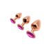 Анальний затор Золотистого кольору з Рожевим камінчиком Wooomy Tralalo Rose Gold Plug Magenta розмір M