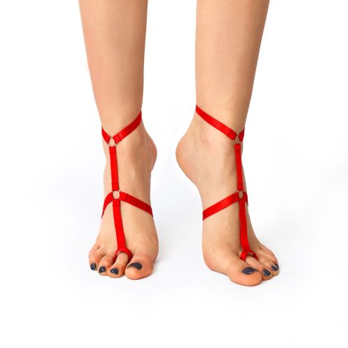 Чокер на женские ножки красного цвета Art of Sex Stelia 2 штуки