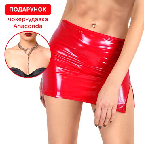 Сексуальная виниловая юбка красного цвета Art of Sex Stella размеры XS M