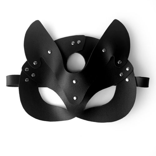 Маска Кошечки из натуральной кожи черного цвета Art of Sex Cat Mask