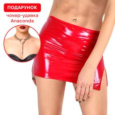 Сексуальна вінілова спідниця червоного кольору Art of Sex Stella розміри L 2XL