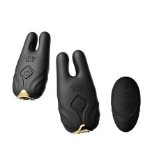 Вібратор для клітора та сосків силіконовий з пультом ДК чорного кольору Zalo Obsidian Black