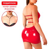Сексуальна жіноча сукня з відкритою спиною з вінілу червоного кольору Art of Sex Jaklin розміри L 2XL