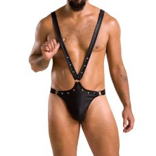 Боді чоловіче чорного кольору Passion Body Harry black 028 розміри XXL XXXL