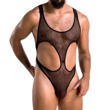 Боді чоловіче чорного кольору Passion Body Leon black 040 розміри XXL XXXL