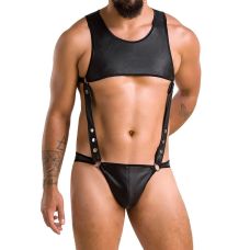 Боді чоловіче чорного кольору Passion Body Adam black 056 розміри XXL XXXL