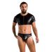 Комплект чоловічий Укорочена футболка та Стрінги чорного кольору Passion Set Peter black 057 розміри L XL