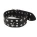 Нашийник БДСМ з металевими заклепками з натуральної шкіри чорного кольору Art of Sex Tessa