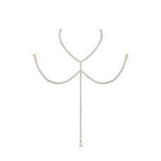 Ланцюжок декоративний для тіла сріблястого кольору Obsessive A757 necklace pearl