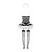 Костюм горничной для ролевых игр черного цвета с белым Obsessive Housemaid 5 pcs costume размеры S M Костюм горничной для ролевых игр черного цвета с белым Obsessive Housemaid 5 pcs costume размеры S M