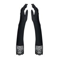 Удлиненные женские перчатки черного цвета Obsessive Miamor gloves