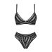 Еротичний комплект жіночої білизни чорного кольору Obsessive Natilya 2 pcs розміри XS S
