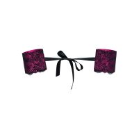 Наручники БДСМ черного цвета с розовым Obsessive Roseberry cuffs