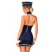 Костюм стюардеси для рольових ігор синього кольору з білим Obsessive Stewardess uniform розміри M L Костюм стюардеси для рольових ігор синього кольору з білим Obsessive Stewardess uniform розміри M L