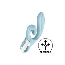 Вибратор с отростком для клитора голубого цвета Satisfyer Love Me