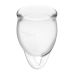 Набор менструальных чаш Satisfyer Feel Confident Transparent на 15 мл и 20 мл 2 штуки Набор менструальных чаш Satisfyer Feel Confident Transparent на 15 мл и 20 мл 2 штуки