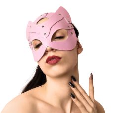 Эротическая маска Кошечки из натуральной кожи розового цвета Art of Sex Cat Mask