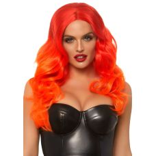 Эротический парик с оранжевыми волнистыми длинными волосами Leg Avenue