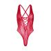 Еротичний боді глибоким декольте і V подібним вирізом на шнурівці та відкритою спиною червоного кольору Leg Avenue розмір Оne size
