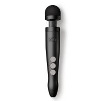 Вибромассажер Ванд в виде микрофона для стимуляции интимных зон с металлическим корпусом черного цвета Doxy