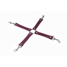 Крестовина для фиксации БДСМ из натуральной кожи бургундийского цвета Feral Feelings