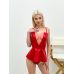Лакований боді зі спідницею червоного кольору D&A розмір L
