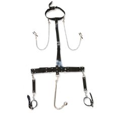 Система фиксации для тела с Зажимами для сосков и Анальным крюком Art of Sex №2 длина крюка 230 мм