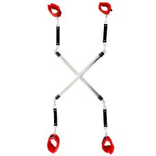 Крестовина для фиксации БДСМ для рук и ног красно черного цвета Art of Sex Prison