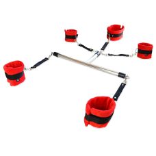 Система фиксации БДСМ для шеи рук и ног красно черного цвета Art of Sex Spider