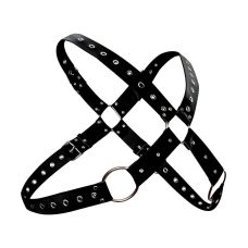 Чоловіча портупея із натуральної шкіри чорного кольору Art of Sex Arcady розміри L 2XL