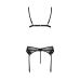 Сексуальний жіночий комплект із поясом для панчох NESSY SET black S/M Passion чорний