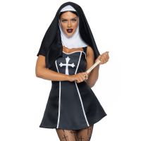 Ролевой костюм монашки для секс игр Leg Avenue размер S черный