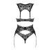 Интимный женский комплект с поясом для чулков Obsessive Donna Dream XL/2XL черный