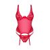 Эротический корсет с трусиками Obsessive XL/2XL красный