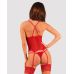 Эротический корсет с трусиками Obsessive XL/2XL красный