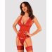 Эротический корсет с трусиками Obsessive XL/2XL красный