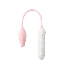 Вагинальный вибратор с вакуумным стимулятором розовый KISTOY Cathy Plus 